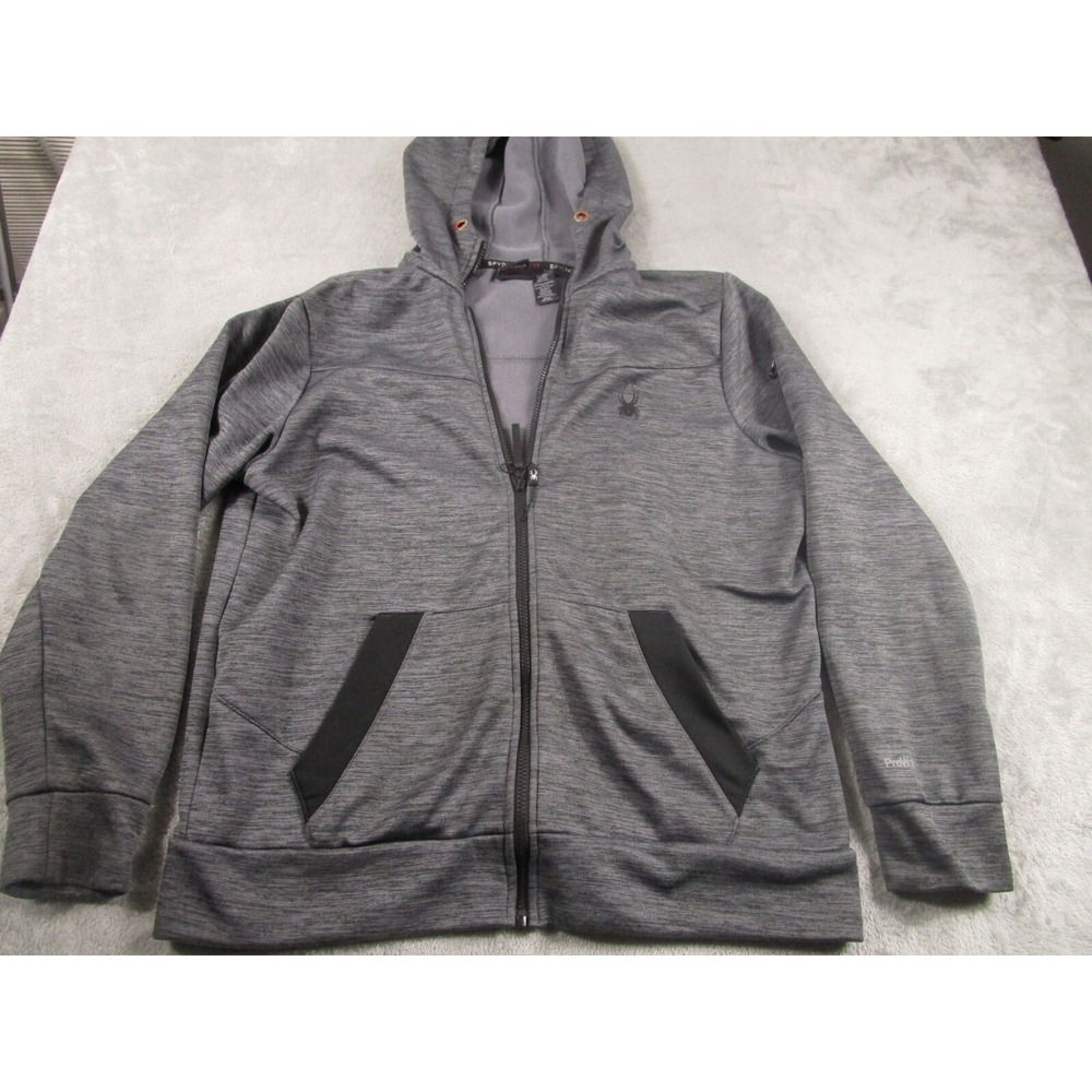 Spyder‎ Jacket Mens Large Gray Full Zip Hooded Activewear Casual Pockets